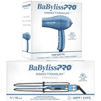 0BaBylissPRO Nano Titanium Travel Dryer & Prima 2000 Mini Iron 420°F Combo BNT053TUC + BNT2000UC – Compact, High-Performance Styling Set