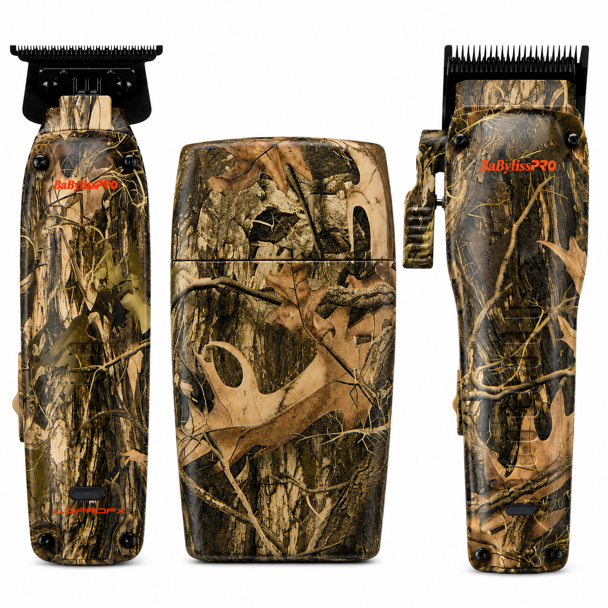 BaBylissPRO LO‑PROFX Camo Grooming Set Shaver, Trimmer & Clipper FX82CAM + FX72CAM + FXLPFS1CAM