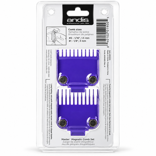 Andis Master Dual Magnetic Clipper Comb Set #0 & #1 - 01900