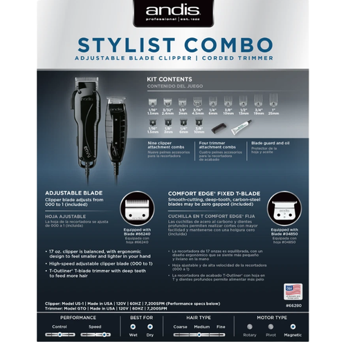 Andis Stylist Clipper and Trimmer Combo 66280