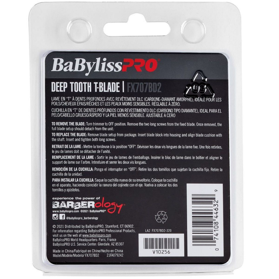 BaBylissPRO Black Deep Tooth Replacement T-Blade FX707BD2 – Precision Cutting for T-Blade Trimmers