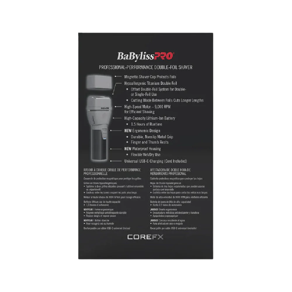 BaBylissPRO CoreFX Cordless Double Foil Shaver FX75FS2