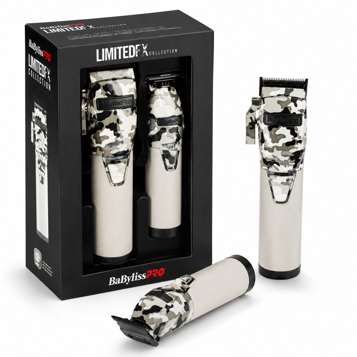 BaBylissPRO LimitedFX Camo Clipper & Trimmer + Sabrent BLOWzer X6 Air Duster Combo FXHOLPK2CAM + TF-BZX6