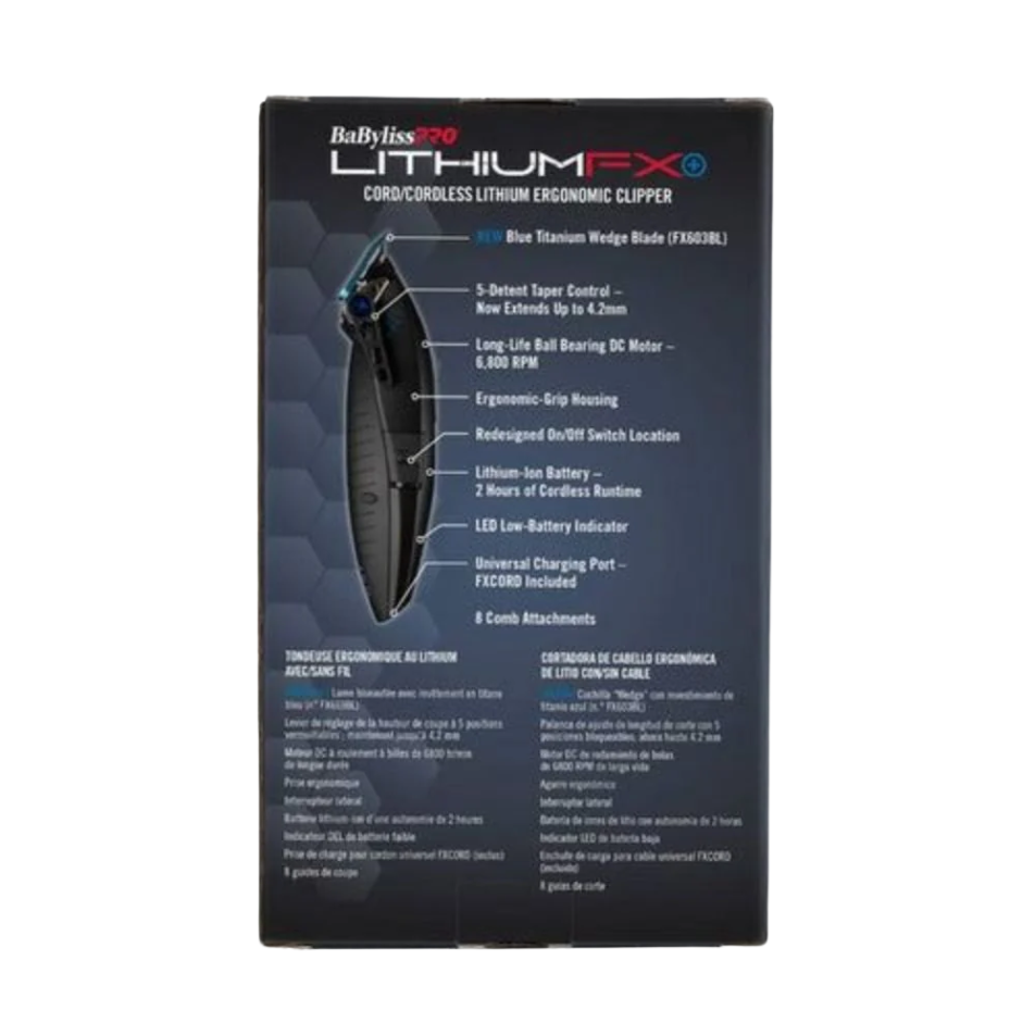 BaBylissPRO Limited Edition Lithium FX Cordless Ergonomic Clipper FX673NSMB