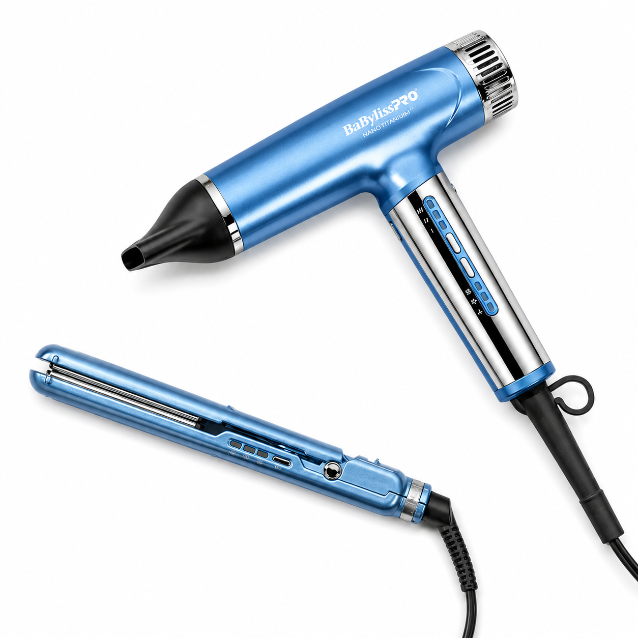 BaBylissPRO Limited Edition Nano Titanium Nano Light Ionic Dryer + FREE 1" Compact Ultra Thin Flat Iron Value Set BNTPP79
