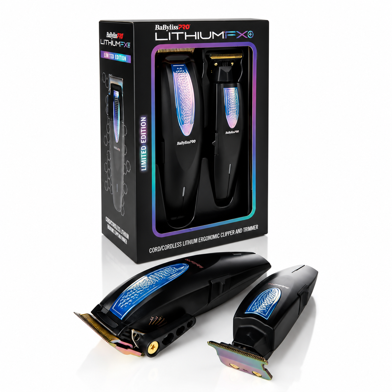 BaBylissPRO LithiumFX+ Limited Edition Iridescent Clipper & Trimmer Combo FX73HOLPKRB