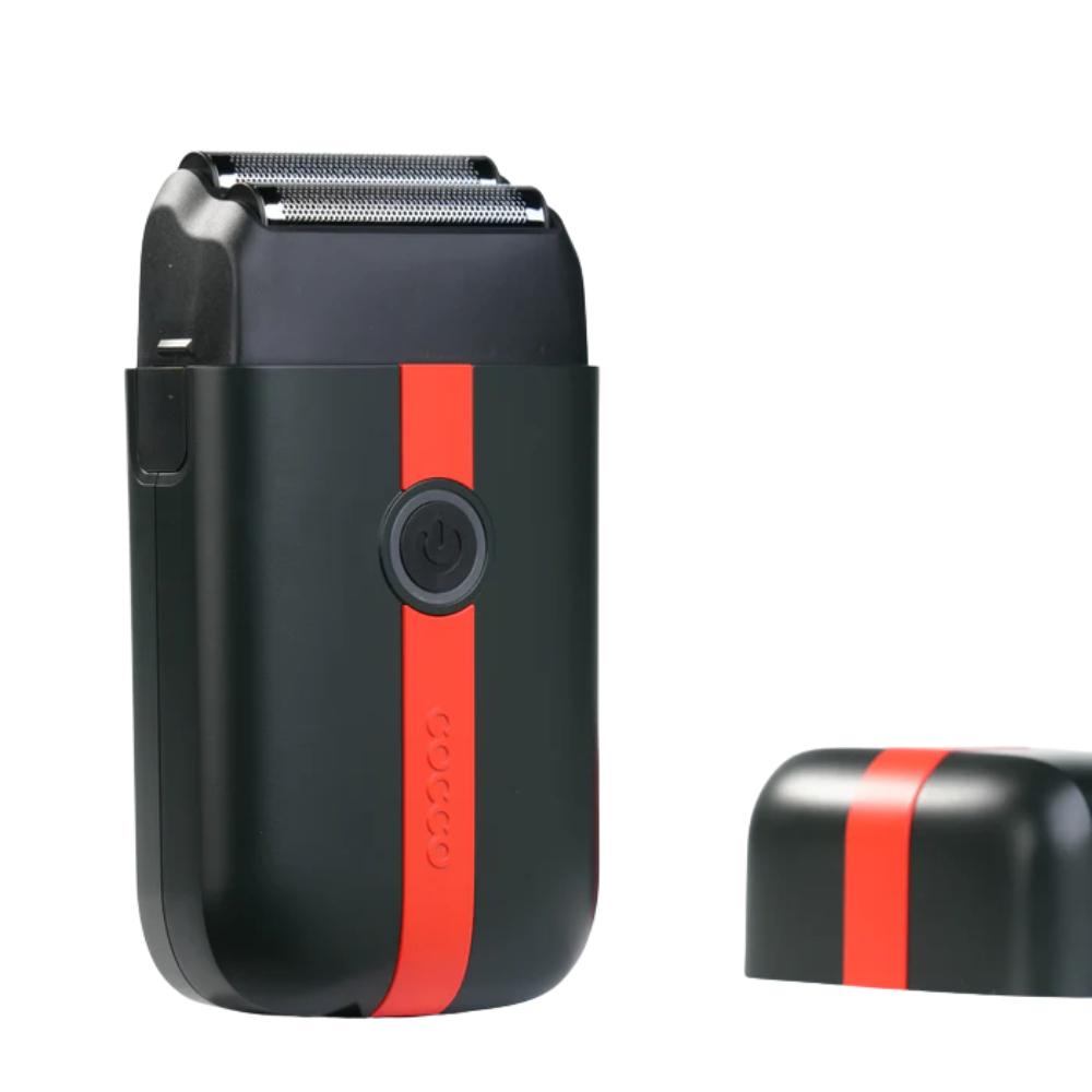 Cocco Veloce Lite Shaver Black/Red Stripe Professional Dual Foil Finishing Shaver
