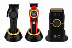 StyleCraft Instinct Professional Barber Bundle Clipper, Trimmer & Metal Double Foil Shaver SC607M + SC407M + SC807B