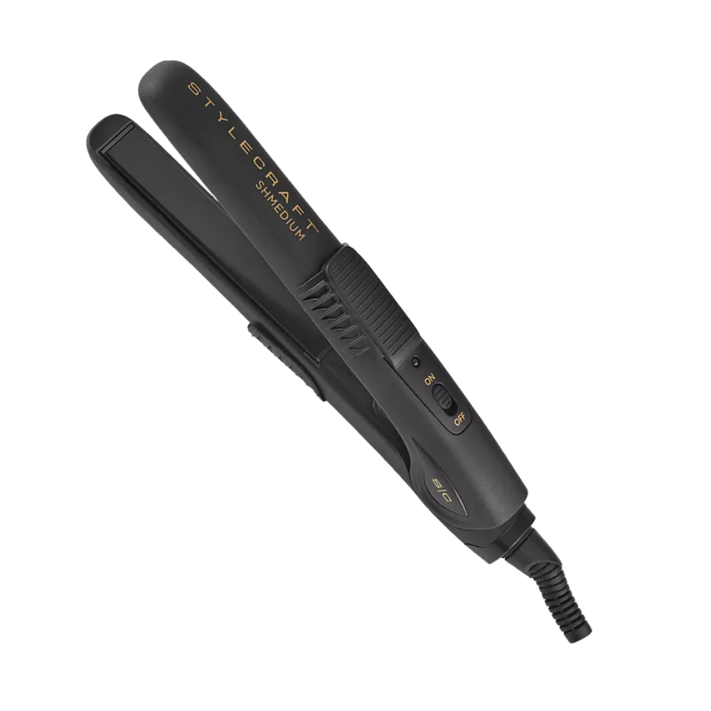 StyleCraft Shmedium Palm-Size Travel Flat Iron Black Full-Size Plates SCSH58M