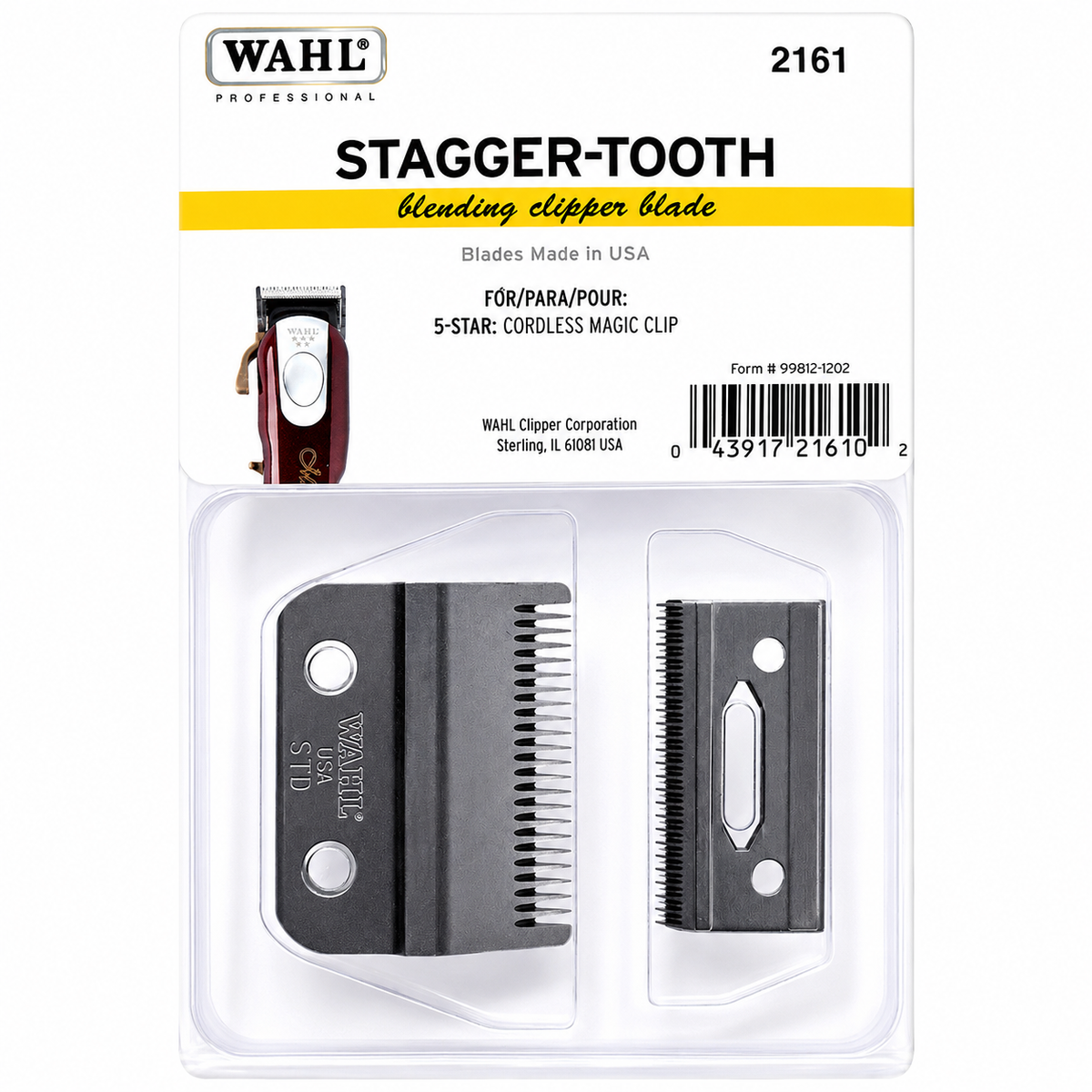 WAHL Professional 2-Hole Stagger-Tooth Replacement Clipper Blade 02161