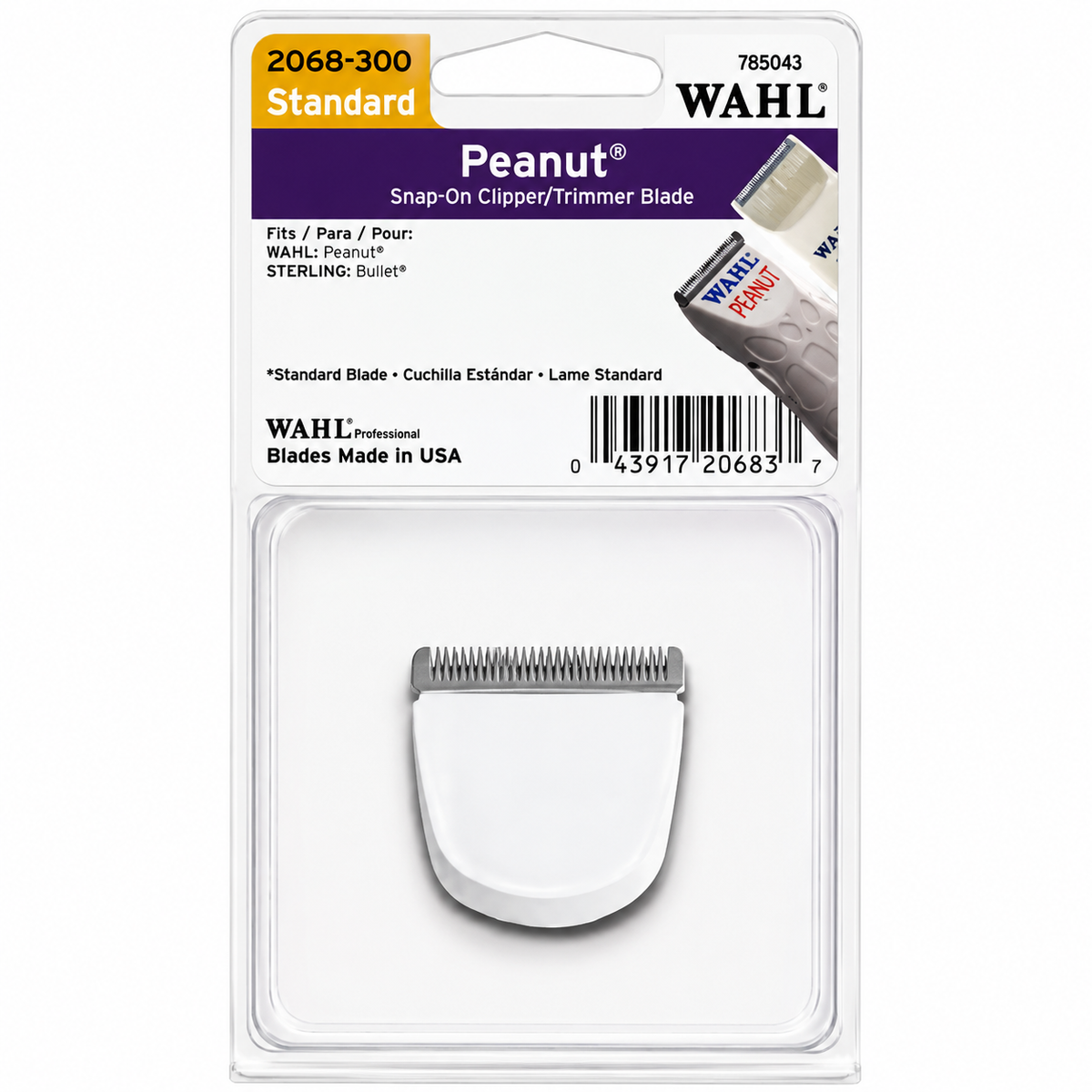 Wahl Peanut Trimmer Replacement Blade White Genuine Snap-On Blade 02068-300