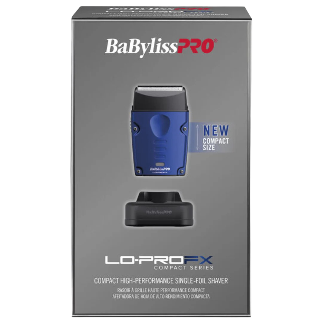 BaBylissPRO LO‑PROFX Compact Single‑Foil Shaver FXLPFS1 – Black Titanium Foil, USB‑C