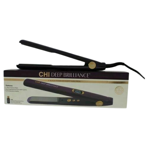 CHI Deep Brilliance 1″ Titanium Flat Iron GFDB12 – Fast-Heating Purple Styler with Free Serum
