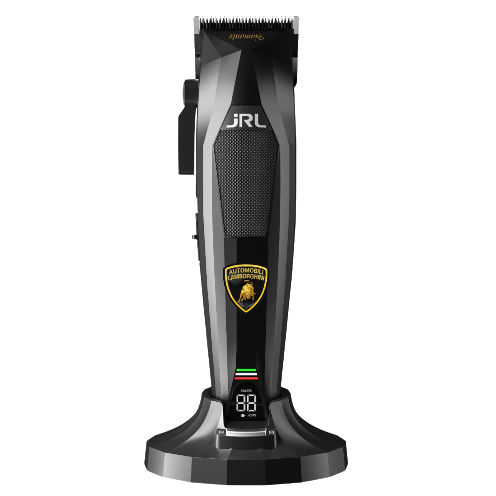 JRL x Lamborghini Diamante Combo Set – Black (DI2025B) – 8200 RPM Dual-Speed Clipper & Trimmer