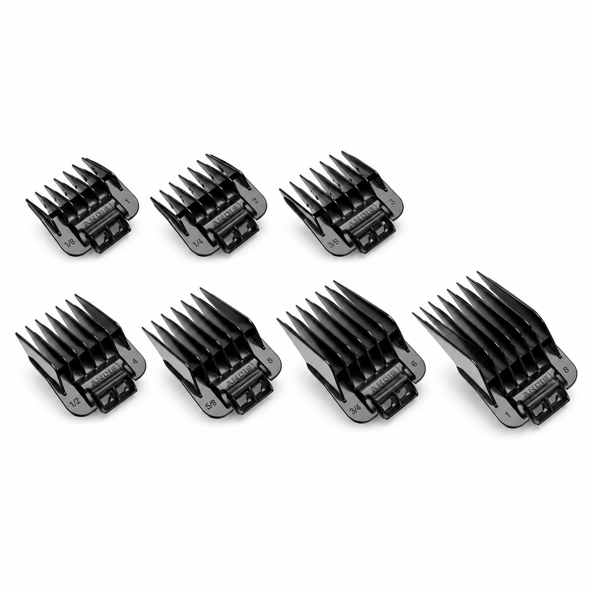 Andis Master 7-Piece Snap-On Blade Attachment Comb Set #01380