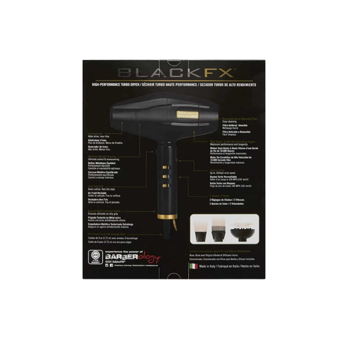 BaBylissPRO BlackFX Hair Dryer Influencer Edition FXBDB1 – High-Performance, Lightweight Blow Dryer for Fast Drying