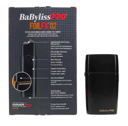 BaBylissPRO FoilFX Black Cordless Double Foil Shaver FXFS2B