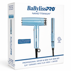 BaBylissPRO Limited Edition Nano Titanium Nano Light Ionic Dryer + FREE 1" Compact Ultra Thin Flat Iron Value Set BNTPP79