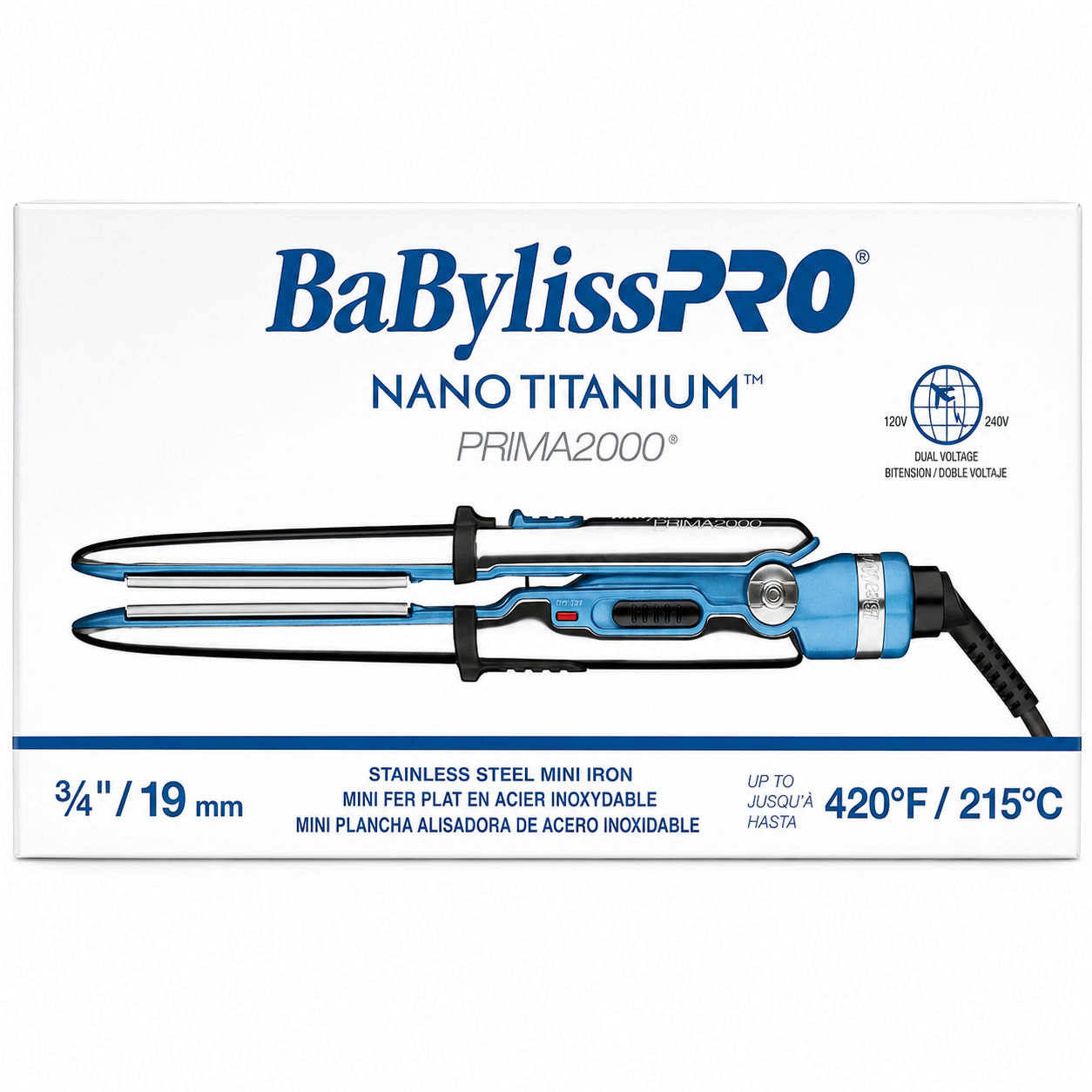 BaBylissPRO Nano Titanium Travel Dryer & Prima2000 Mini Iron Combo Set BNT053TUC + BNT2000UC