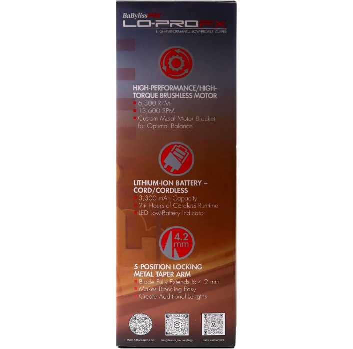 BaBylissPRO Yellow LO-PROFX Cordless Clipper FX825YI