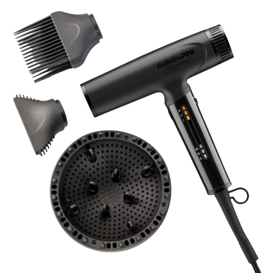 BaByliss Pro Nano Titanium Light Ionic High Speed Hair Dryer Matte Black BNTC9200MB