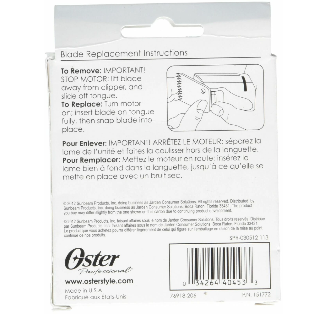 Oster Detachable Blade Size 3‑3/4 Precision Clipper Replacement 76918‑206