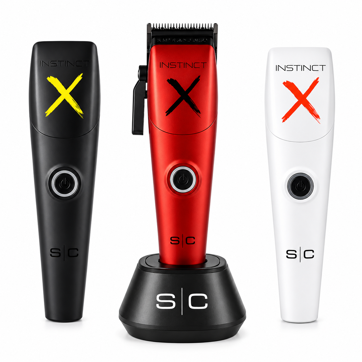 StyleCraft Instinct Clipper Combo Bundle Professional Cordless Hair Clippers SC607M + SC614B + SC608M