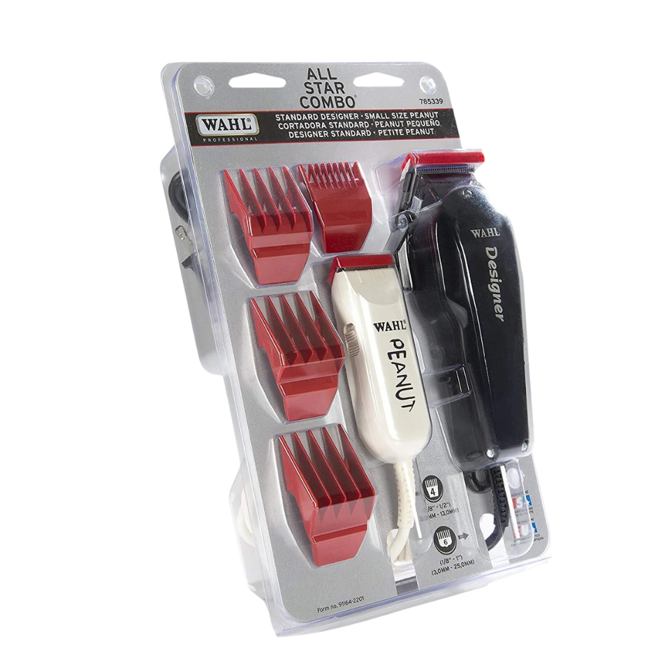 Wahl Designer & Classic Peanut All Star Combo Set 8331 – Versatile Clipper & Trimmer Combo for Professional Grooming
