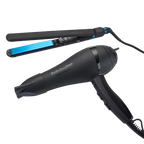 BaBylissPRO BNTPPMB415 Nano Titanium Lightweight Ionic Dryer & 1" Ultra‑Thin Flat Iron Set – Matte Black