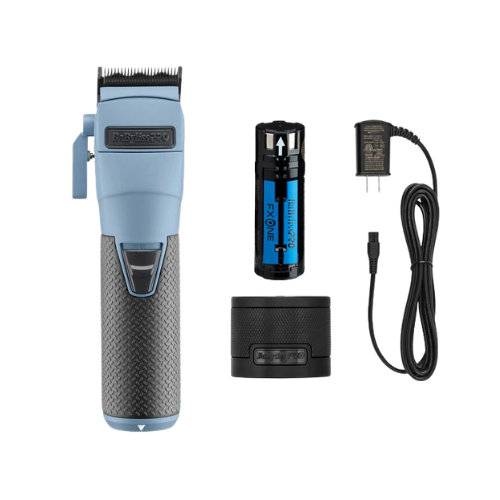 BaBylissPRO FXONE Limited Edition Matte Blue All‑Metal Clipper LFX899BC + FXONE Battery, Charging Base & Cord