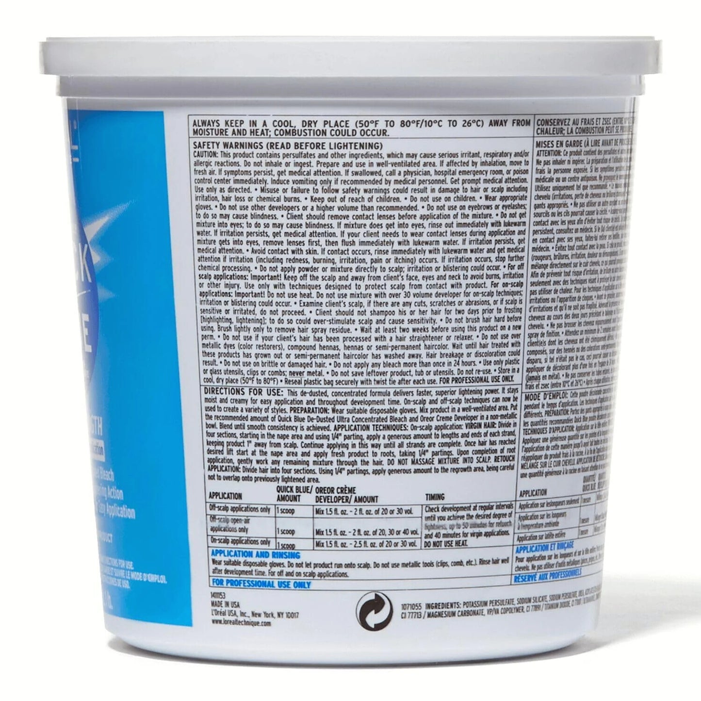 L’Oréal Quick Blue High Performance Powder Lightener – 1 lb Dust-Free, Non-Drip Formula