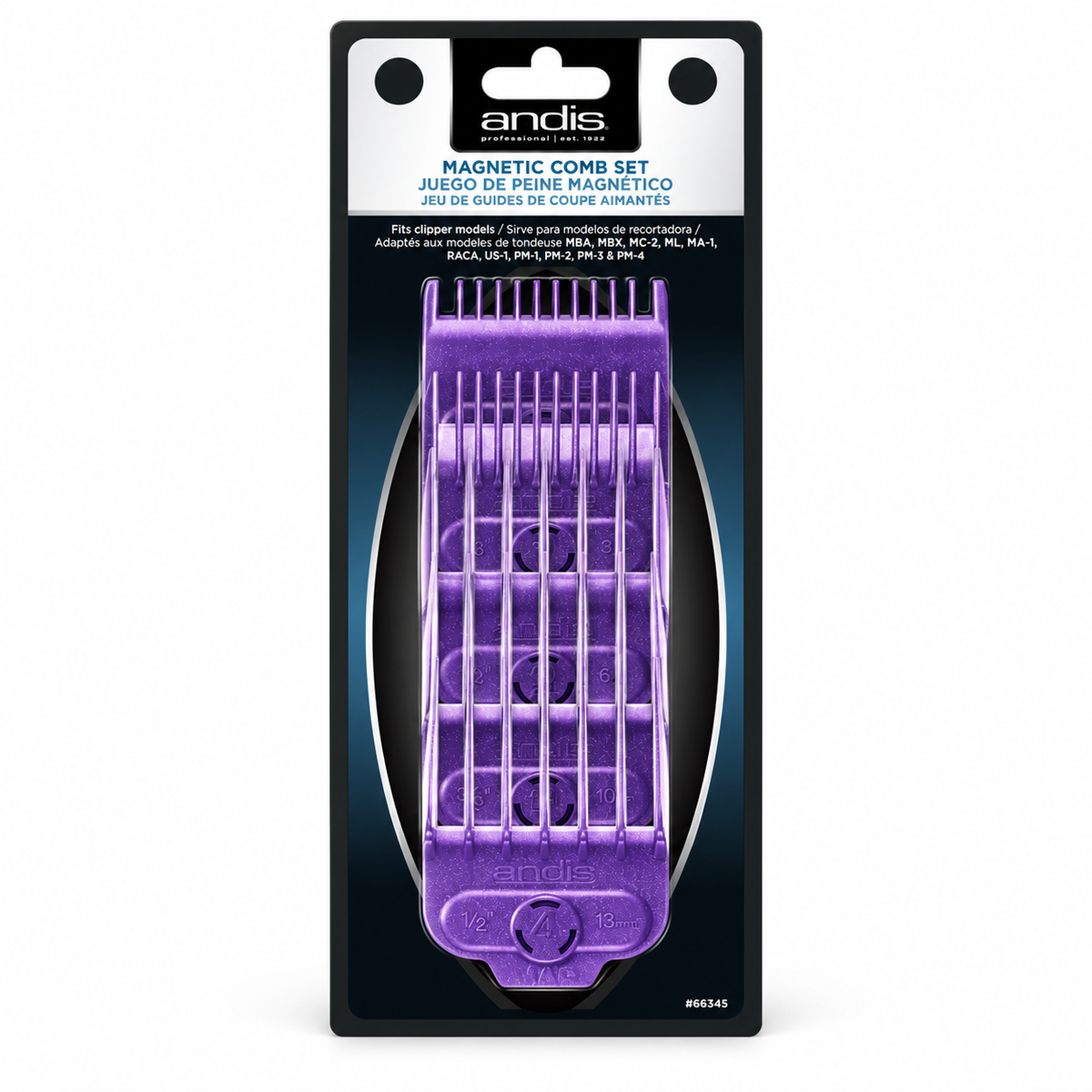 Andis Single Magnetic Clipper Comb Set - 5-Piece Small Guards #66345
