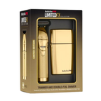BaBylissPRO LimitedFX Gold Trimmer & Double Foil Shaver Combo FXDUOFS2TG – Professional Grooming Set