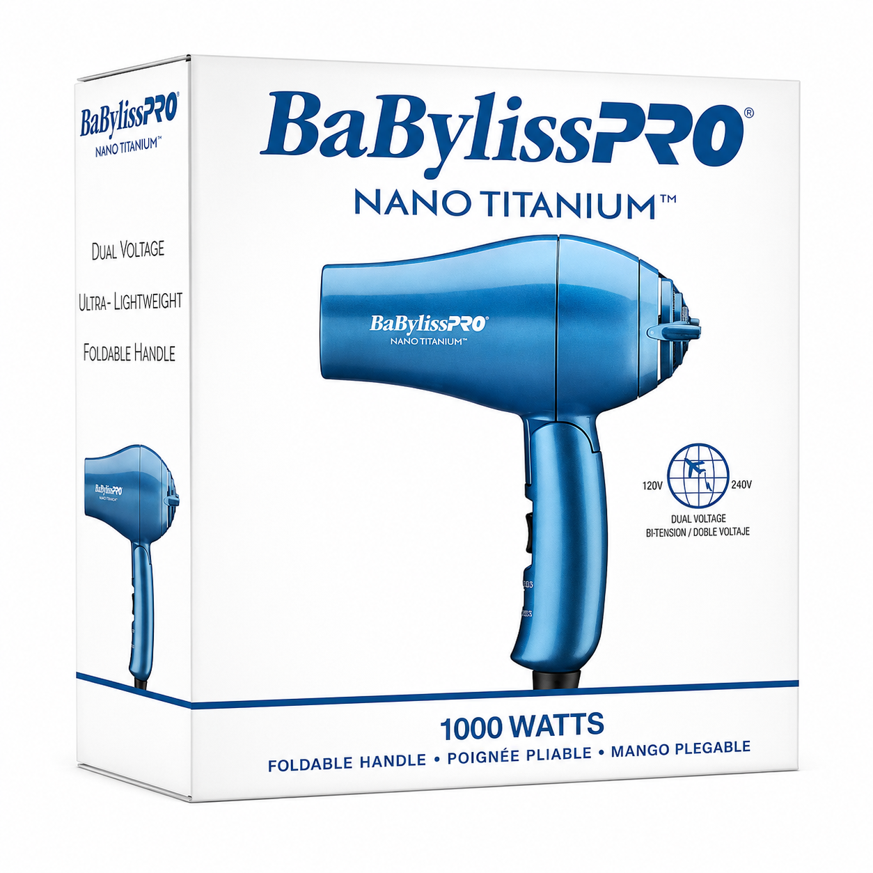 BaBylissPRO Nano Titanium Travel Dryer & Prima2000 Mini Iron Combo Set BNT053TUC + BNT2000UC