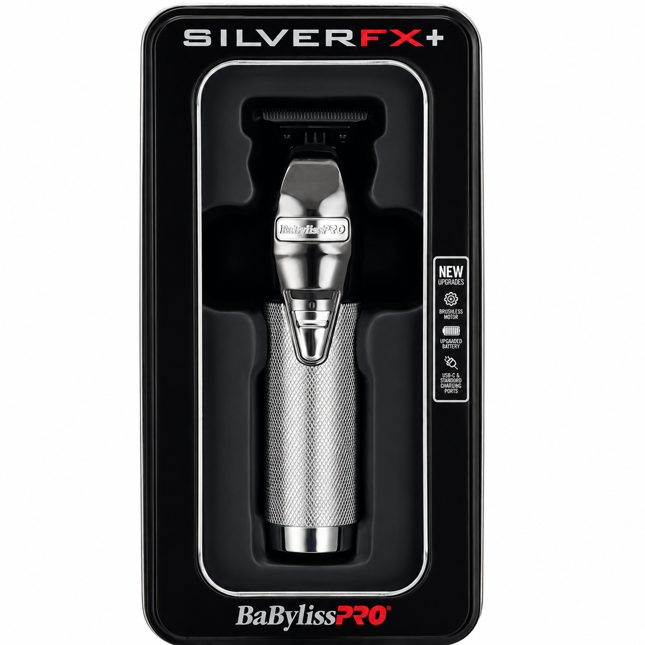 BaBylissPRO SilverFX+ All-Metal Lithium Outlining Trimmer with Gold Titanium Deep Tooth Trimmer Blade Combo FX787NS + FX707G2