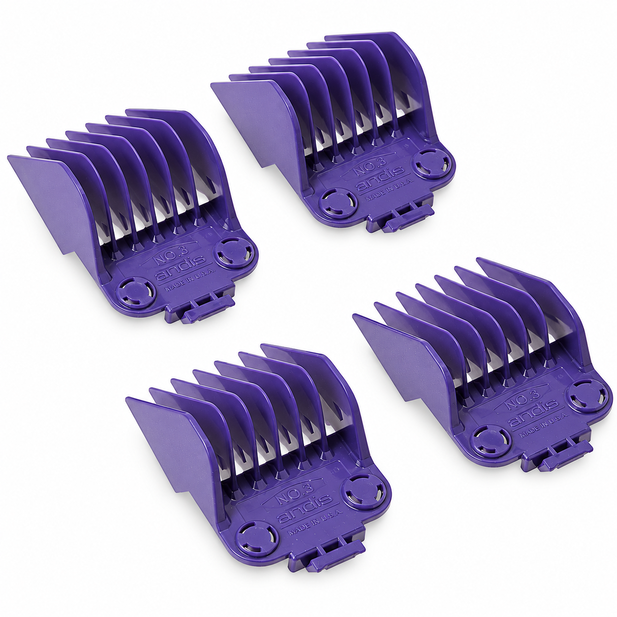 Andis Master Dual Magnet Large 4-Piece Purple Clipper Comb Set #01415