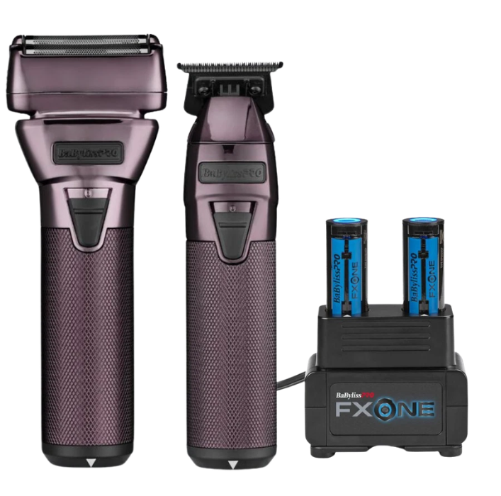 BaBylissPRO FXONE Nightfall Trimmer & Foil Shaver Set Cordless Barber Kit FX1FSTPTO 