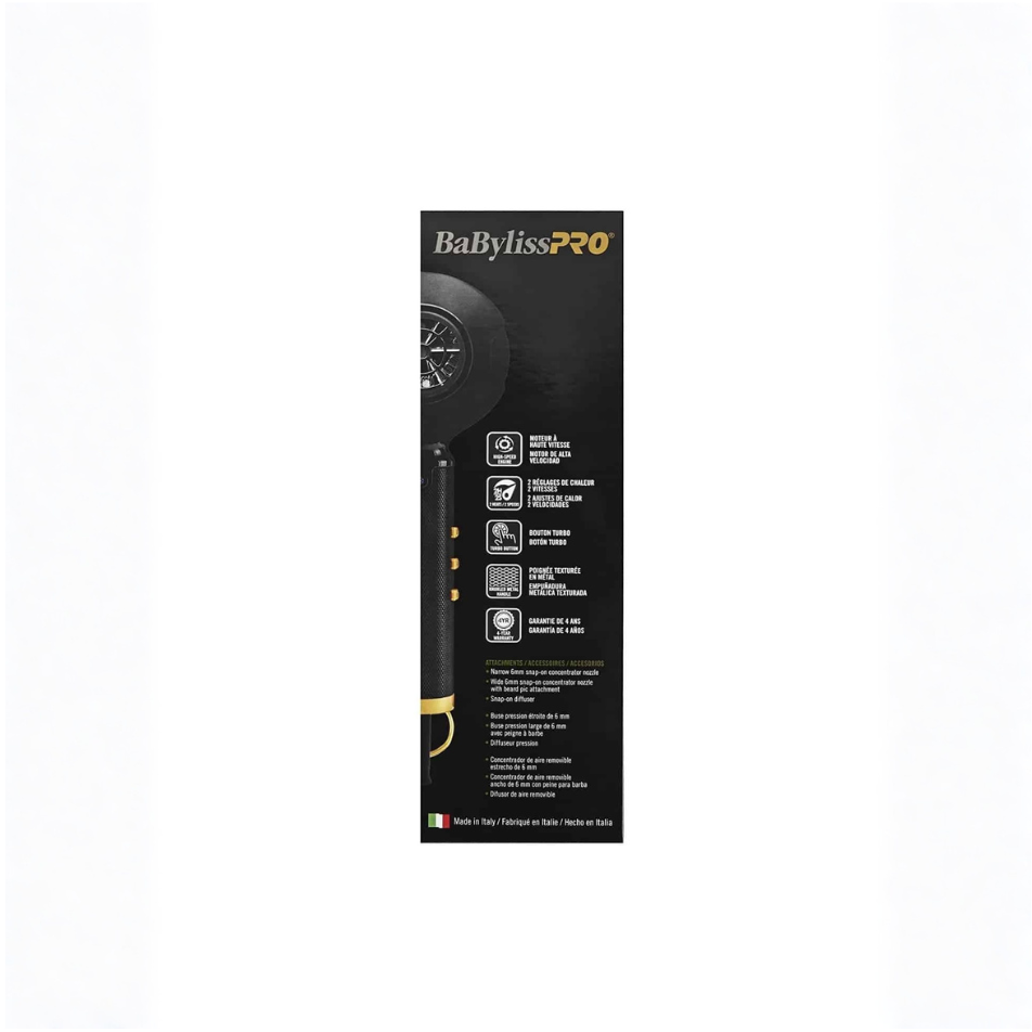 BaBylissPRO BlackFX Hair Dryer Influencer Edition FXBDB1 – High-Performance, Lightweight Blow Dryer for Fast Drying