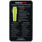 BaBylissPRO FXONE Lo-ProFX Neon Yellow Interchangeable Battery Clipper Tool Only FX829YLT