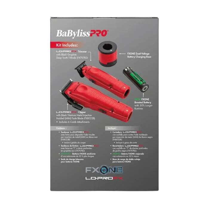 BaBylissPRO FXONE LO‑PRO Matte Red Combo (FX129MRPK)