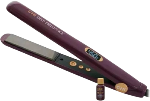 CHI Deep Brilliance 1″ Titanium Flat Iron GFDB12 – Fast-Heating Purple Styler with Free Serum