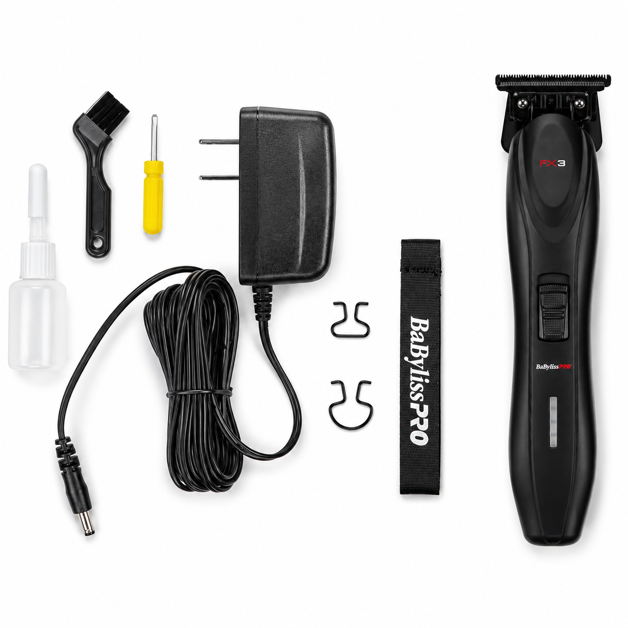 BaBylissPRO FX3 Matte Black High-Torque Cordless Trimmer with Titanium Carbon-Nitride Standard-Tooth Ultra-Thin T-Blade Combo FXX3TB + FX703B