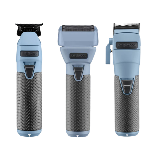 BaBylissPRO FXONE Limited-Edition Matte Blue Shaver, Trimmer & All-Metal Clipper LFX899BC + LFX799BC + LFX79SBC