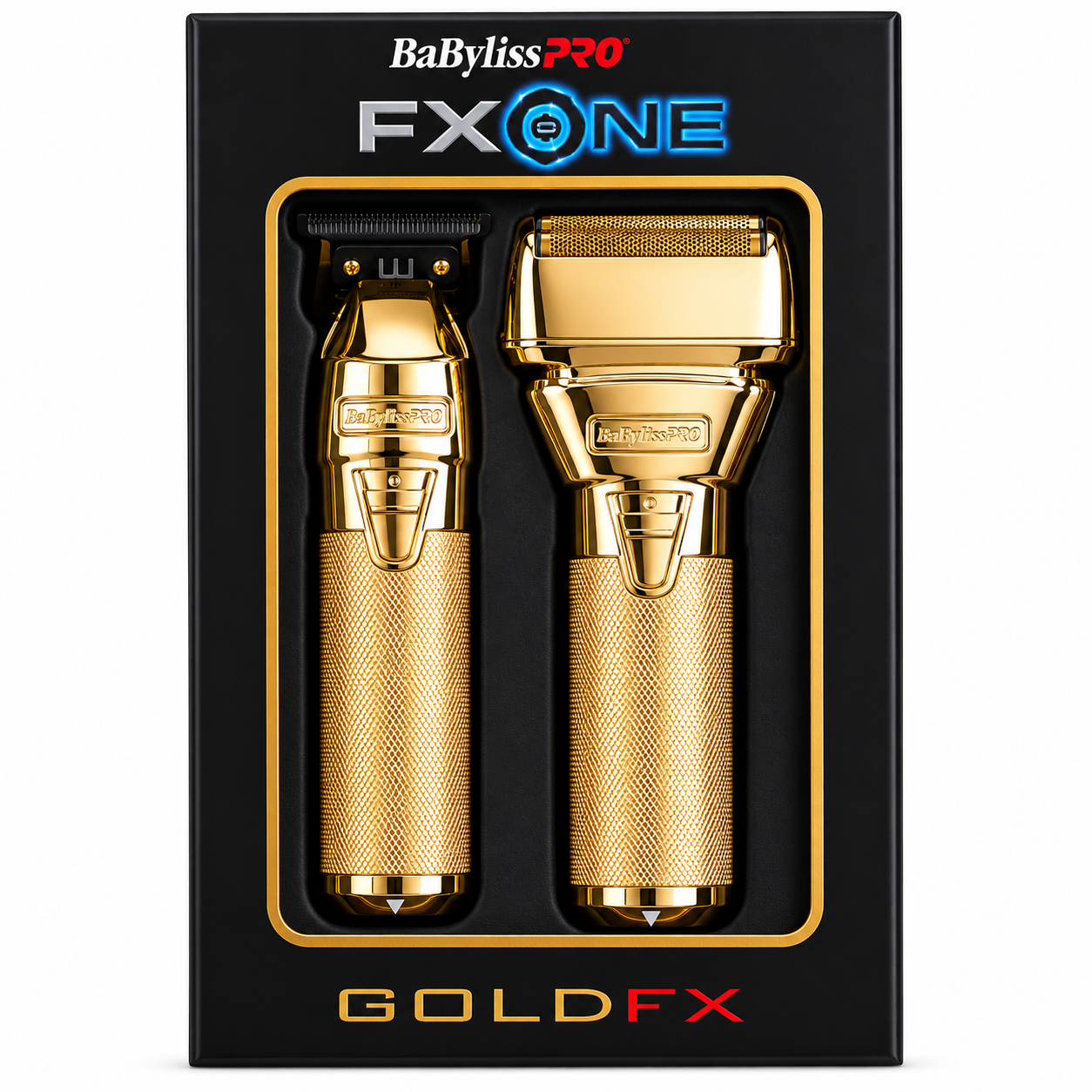 BaBylissPRO FXONE GoldFX Trimmer & Shaver Bundle + Dual Battery Charger + Sabrent BLOWzer X6 Cordless Air Duster Combo FX799G, FX79FSG, FX1FSTGTO, FXC2BPPK, TF-BZX6