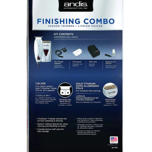 Andis  Finishing Combo T-Outliner Trimmer and Pro Foil Shaver 17195