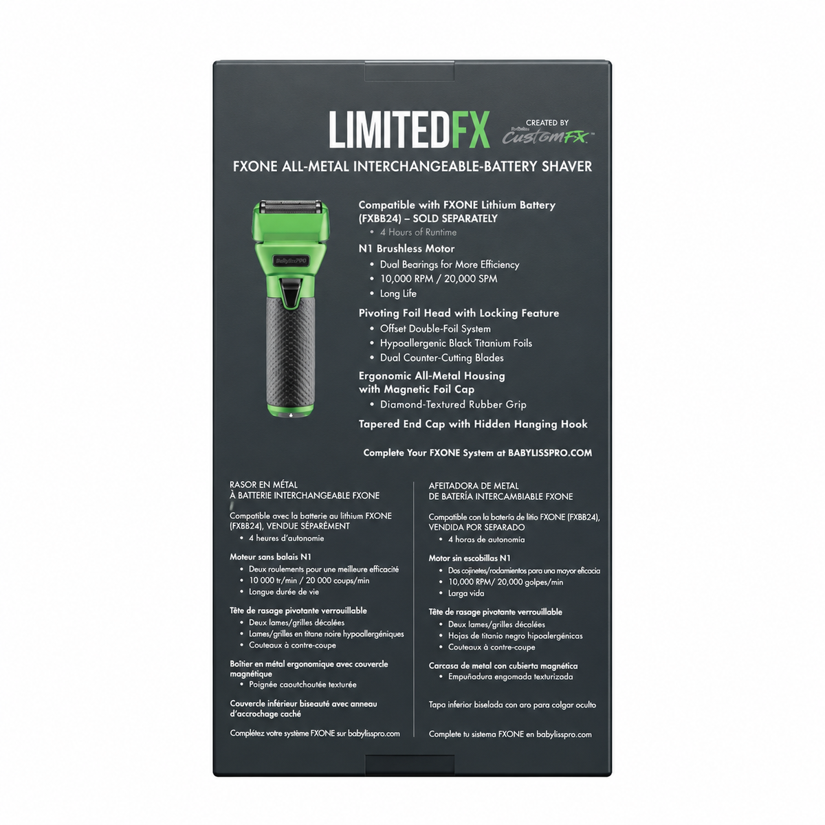 BaBylissPRO FXONE Limited Edition Matte Green Double Foil Shaver LFX79SGC