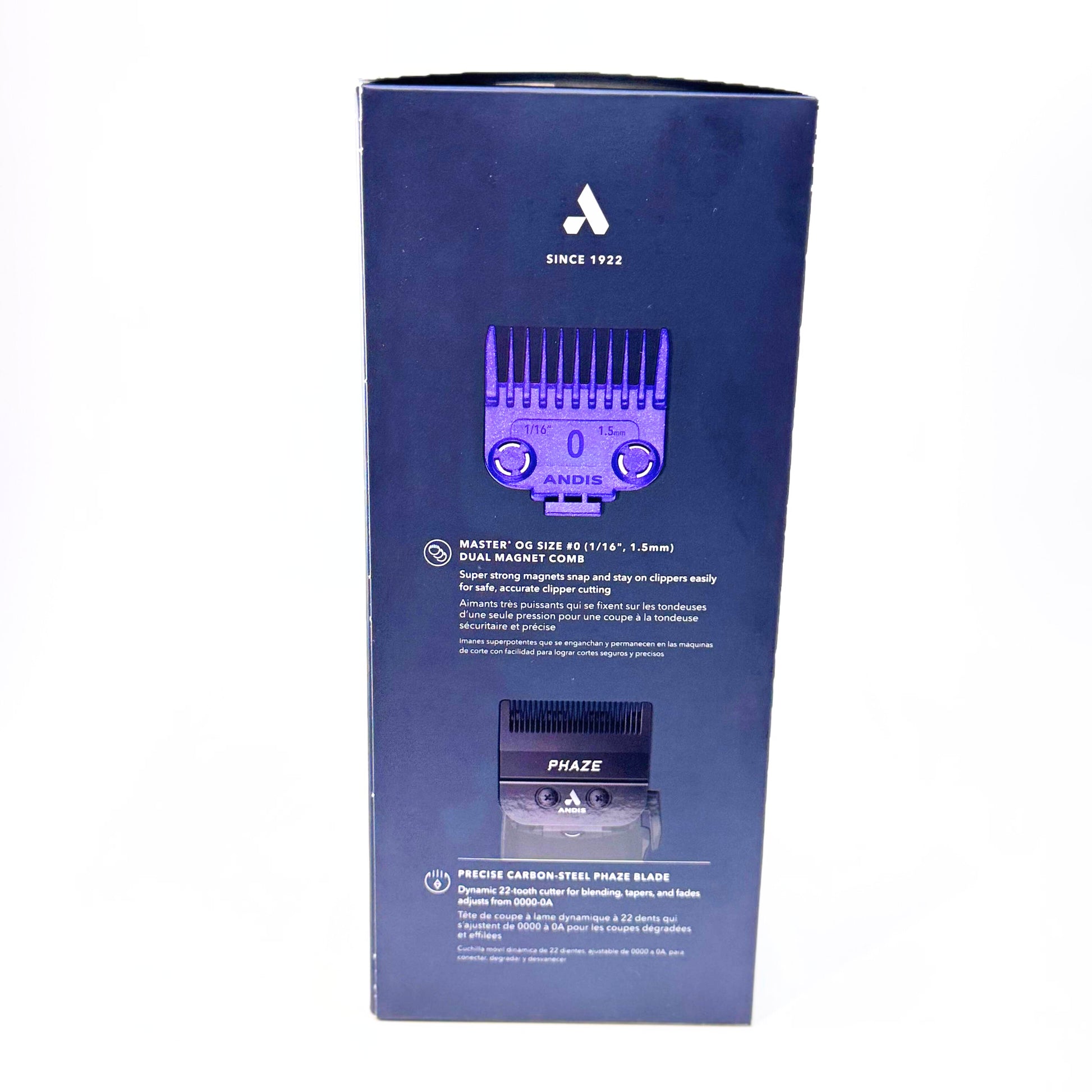 Andis Black Master Clipper box other side