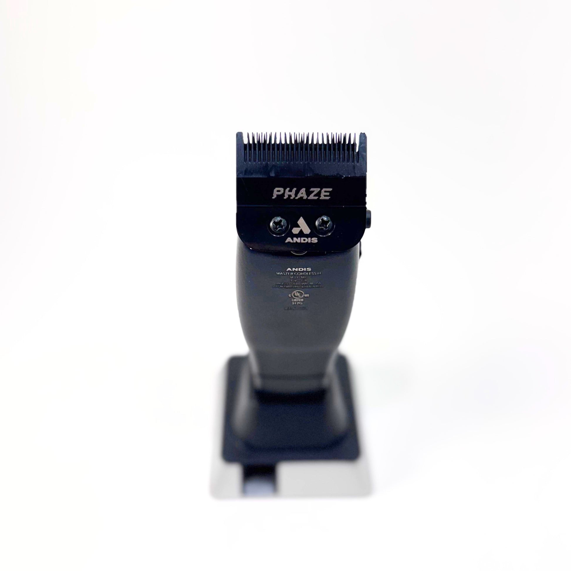 Andis Black Master Cordless clipper back of blade