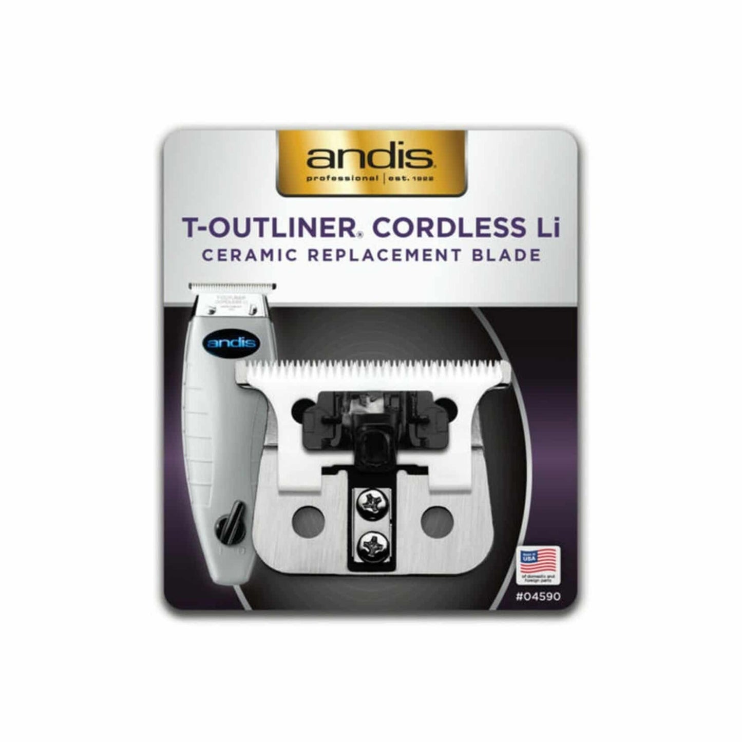 Andis Ceramic Trimmer Blade #04590 – T-Outliner Cordless Li Replacement Blade