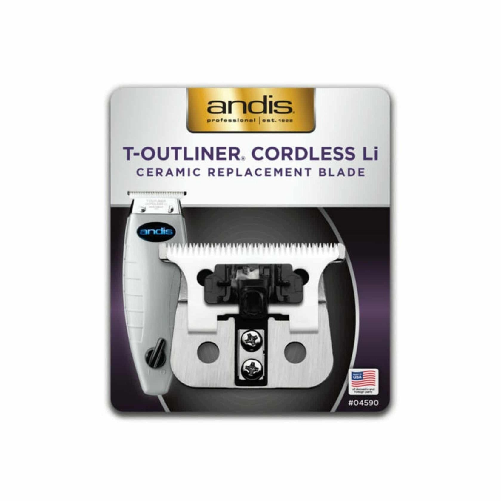 Andis Ceramic Trimmer Blade #04590 – T-Outliner Cordless Li Replacement Blade front